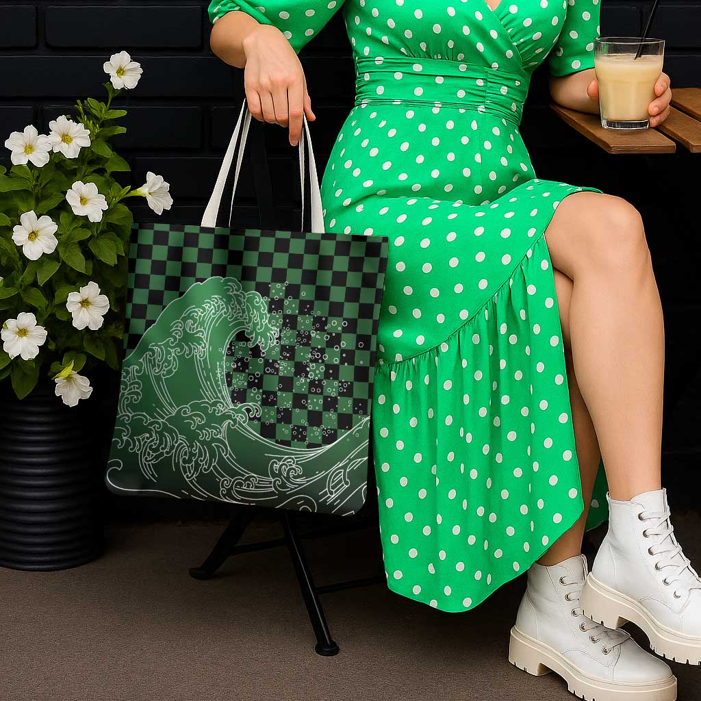 Japanese Asanoha Pattern Tote Bag Water Breathing Slayer Dragon - Polynesian Pride