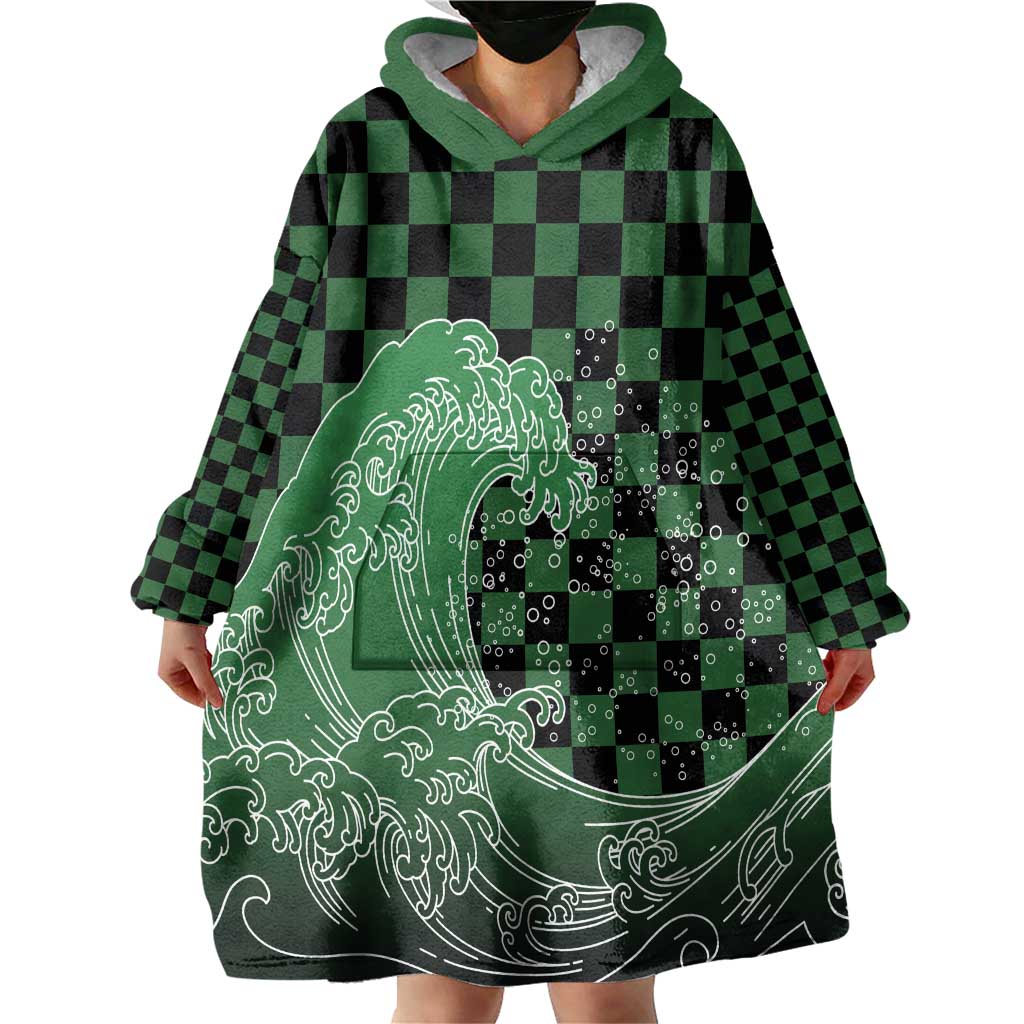 Japanese Asanoha Pattern Wearable Blanket Hoodie Water Breathing Slayer Dragon - Polynesian Pride