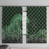 Japanese Asanoha Pattern Window Curtain Water Breathing Slayer Dragon - Polynesian Pride