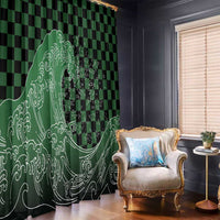 Japanese Asanoha Pattern Window Curtain Water Breathing Slayer Dragon - Polynesian Pride