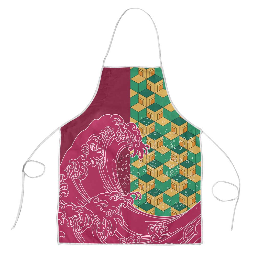 Japanese Bishamon-Kikkou Pattern Apron Water Pillar Silent River Flow - Polynesian Pride