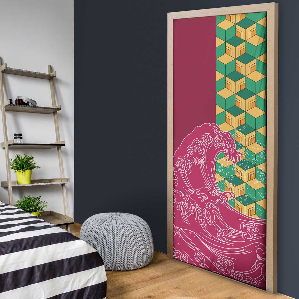 Japanese Bishamon-Kikkou Pattern Door Cover Water Pillar Silent River Flow - Polynesian Pride