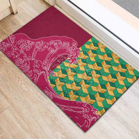 Japanese Bishamon-Kikkou Pattern Rubber Doormat Water Pillar Silent River Flow - Polynesian Pride