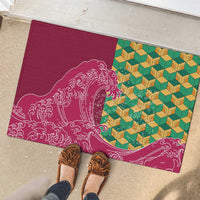 Japanese Bishamon-Kikkou Pattern Rubber Doormat Water Pillar Silent River Flow - Polynesian Pride