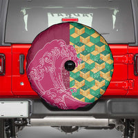 Japanese Bishamon-Kikkou Pattern Spare Tire Cover Water Pillar Silent River Flow - Polynesian Pride