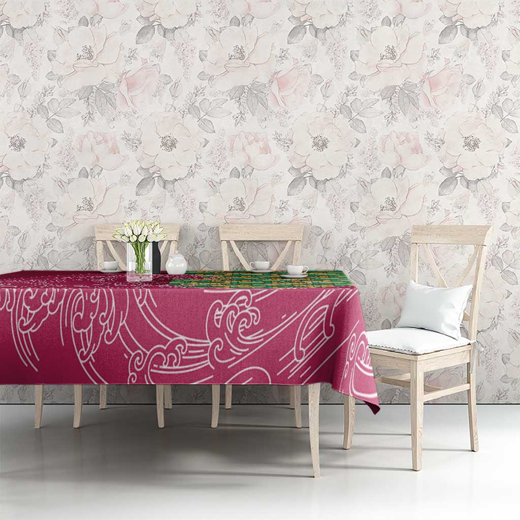 Japanese Bishamon-Kikkou Pattern Tablecloth Water Pillar Silent River Flow - Polynesian Pride