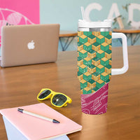 Japanese Bishamon-Kikkou Pattern Tumbler With Handle Water Pillar Silent River Flow - Polynesian Pride