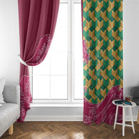 Japanese Bishamon-Kikkou Pattern Window Curtain Water Pillar Silent River Flow - Polynesian Pride