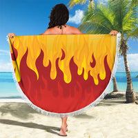 Japanese Kaen Pattern Beach Blanket Flame Pillar Blazing Lion Heart - Polynesian Pride