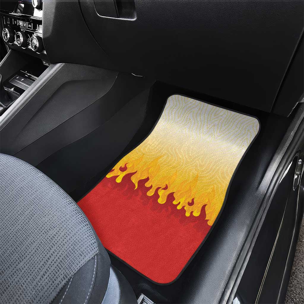Japanese Kaen Pattern Car Mats Flame Pillar Blazing Lion Heart - Polynesian Pride