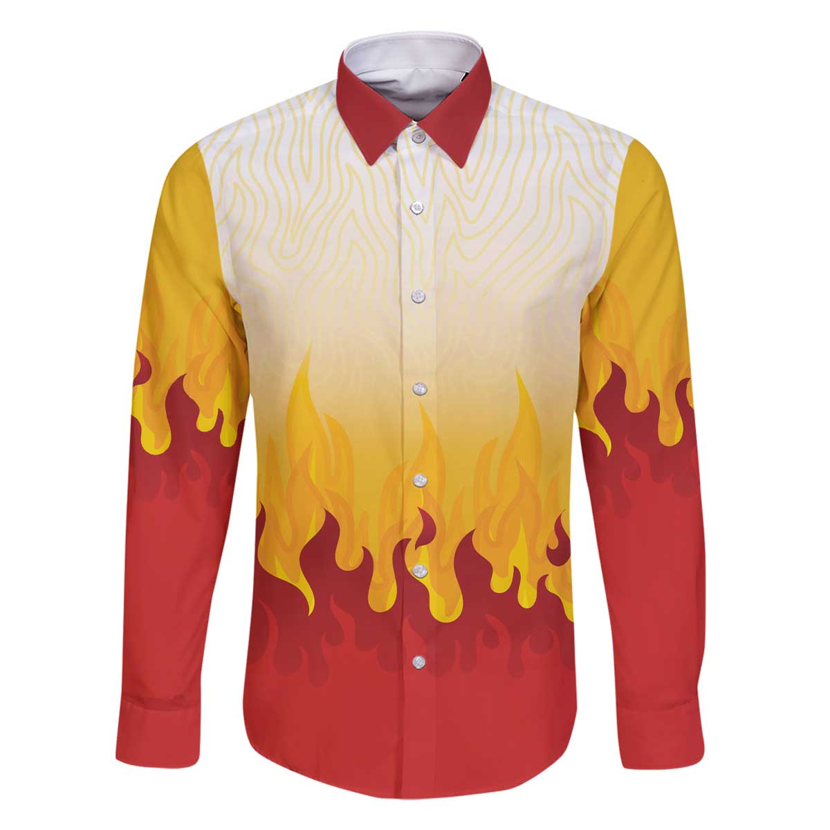 Japanese Kaen Pattern Family Matching Off The Shoulder Long Sleeve Dress and Hawaiian Shirt Flame Pillar Blazing Lion Heart - Polynesian Pride