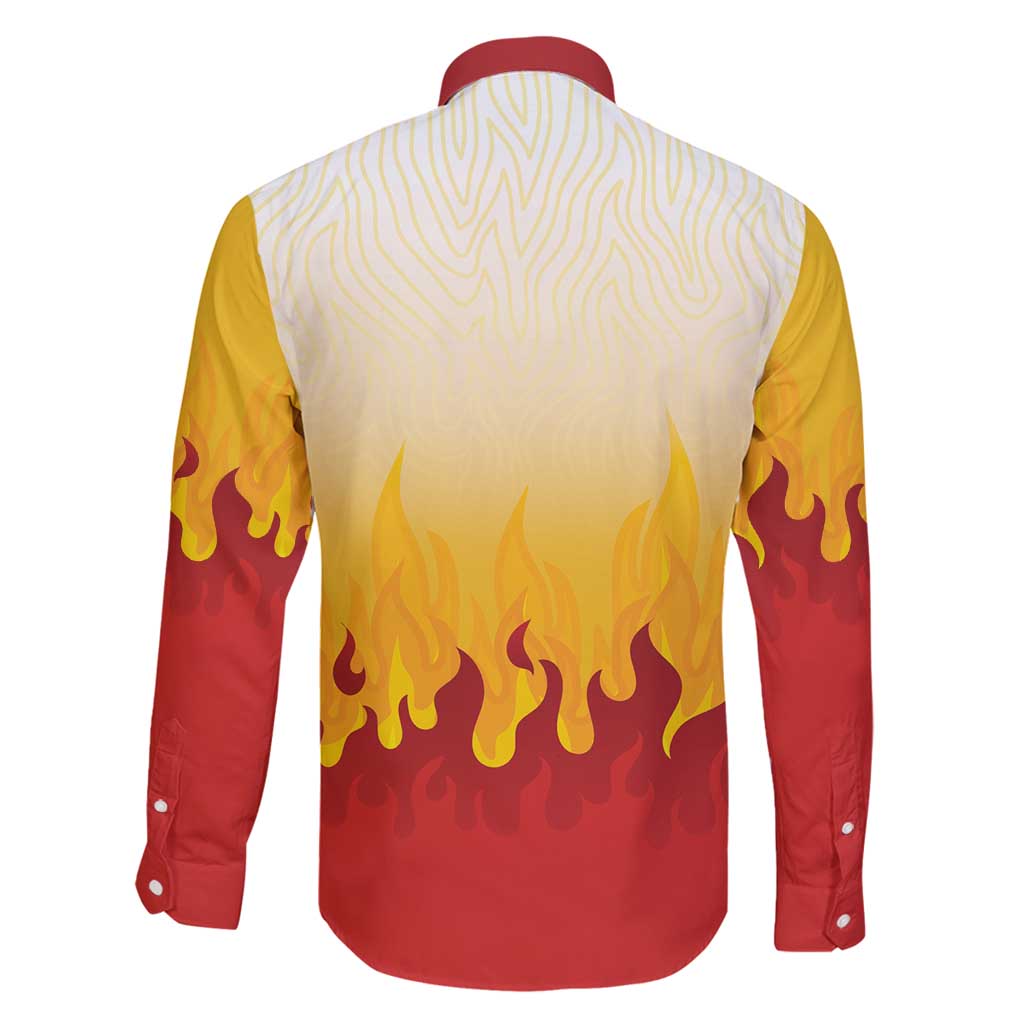 Japanese Kaen Pattern Family Matching Tank Maxi Dress and Hawaiian Shirt Flame Pillar Blazing Lion Heart - Polynesian Pride