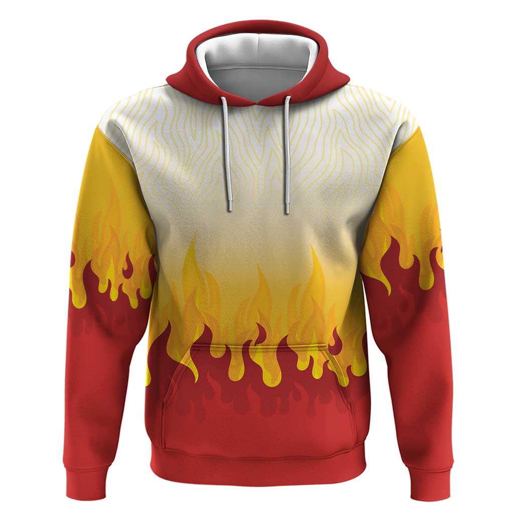Japanese Kaen Pattern Hoodie Flame Pillar Blazing Lion Heart - Polynesian Pride