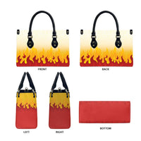 Japanese Kaen Pattern Leather Bag Flame Pillar Blazing Lion Heart - Polynesian Pride