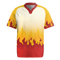 Japanese Kaen Pattern Rugby Jersey Flame Pillar Blazing Lion Heart - Polynesian Pride