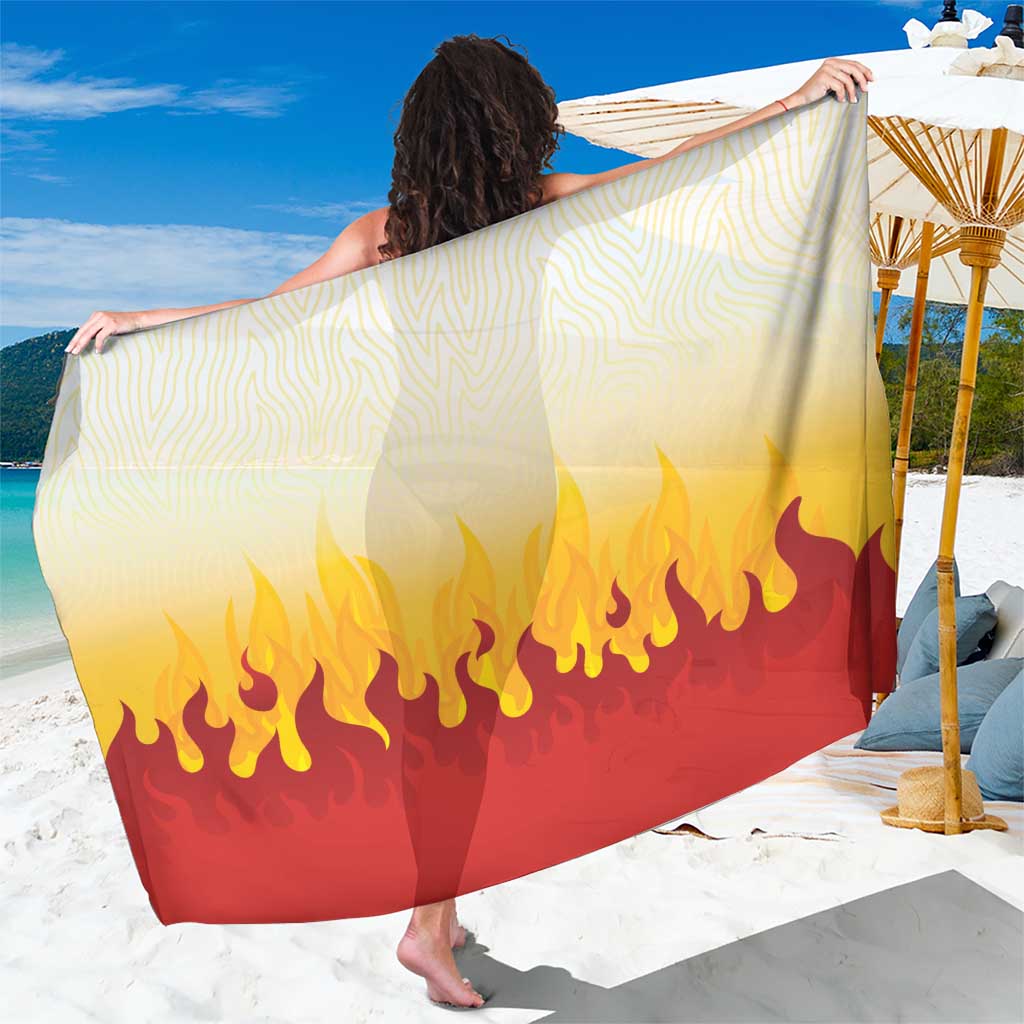 Japanese Kaen Pattern Sarong Flame Pillar Blazing Lion Heart - Polynesian Pride