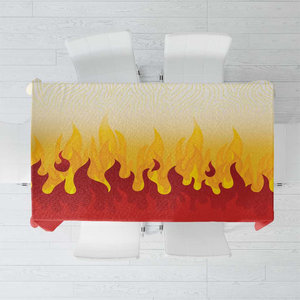 Japanese Kaen Pattern Tablecloth Flame Pillar Blazing Lion Heart - Polynesian Pride