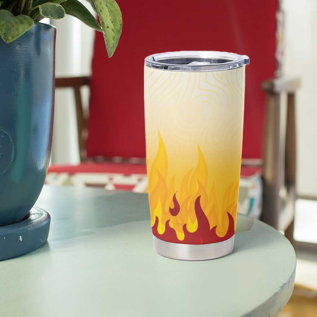 Japanese Kaen Pattern Tumbler Cup Flame Pillar Blazing Lion Heart - Polynesian Pride