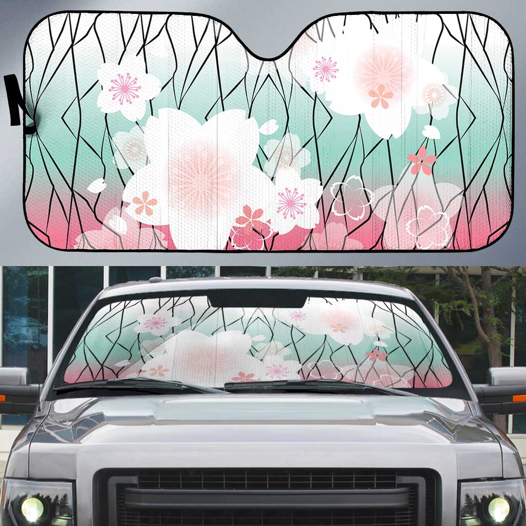 Japanese Kocho Pattern Auto Sun Shade Insect Pillar Butterfly Flower Fairy LT9 Pink - Polynesian Pride