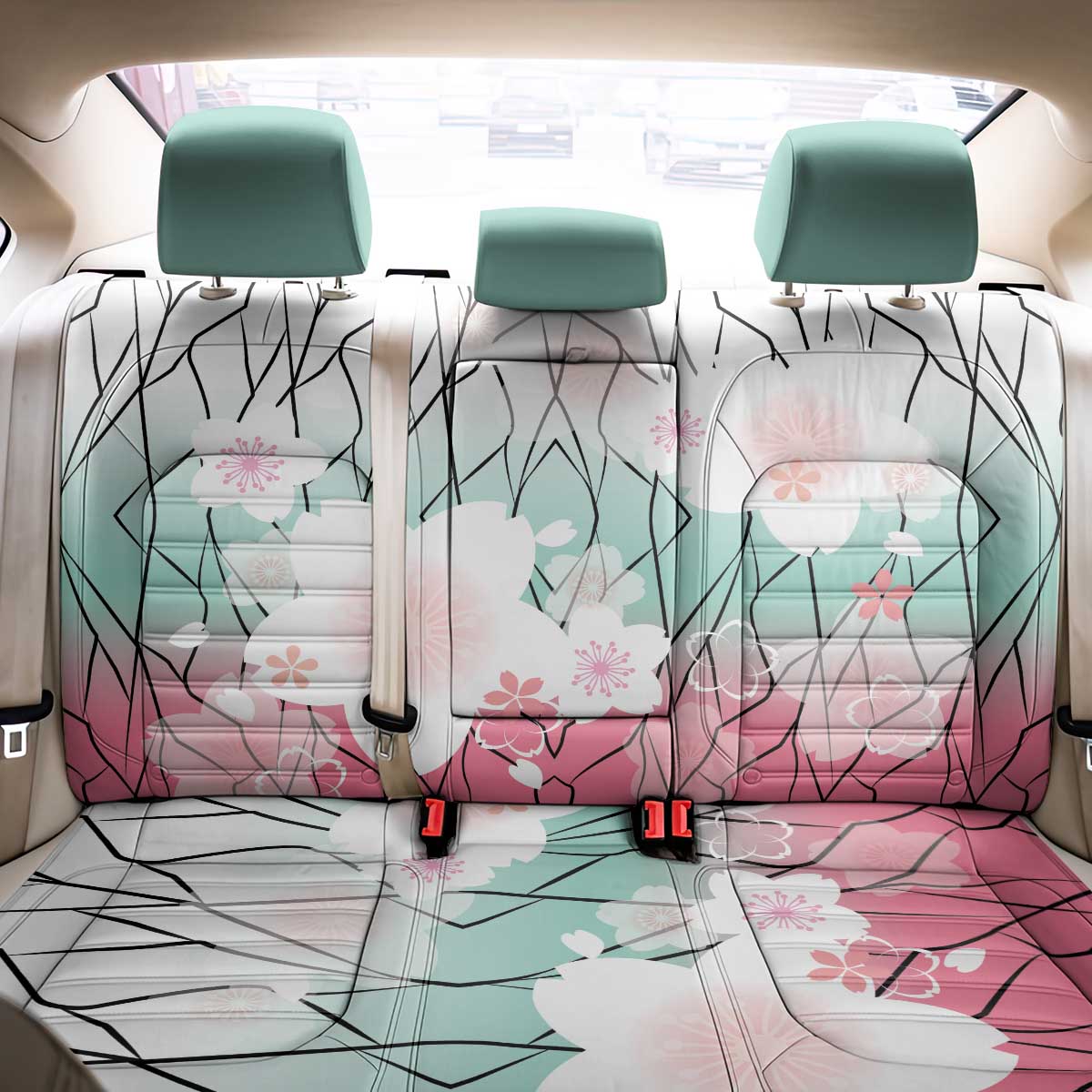 Japanese Kocho Pattern Back Car Seat Cover Insect Pillar Butterfly Flower Fairy - Polynesian Pride