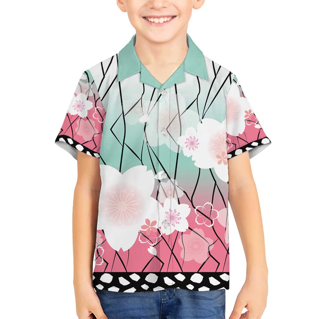 Japanese Kocho Pattern Family Matching Long Sleeve Bodycon Dress and Hawaiian Shirt Insect Pillar Butterfly Flower Fairy LT9 Son's Shirt Pink - Polynesian Pride