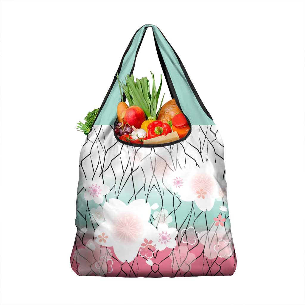 Japanese Kocho Pattern Grocery Bag Insect Pillar Butterfly Flower Fairy - Polynesian Pride