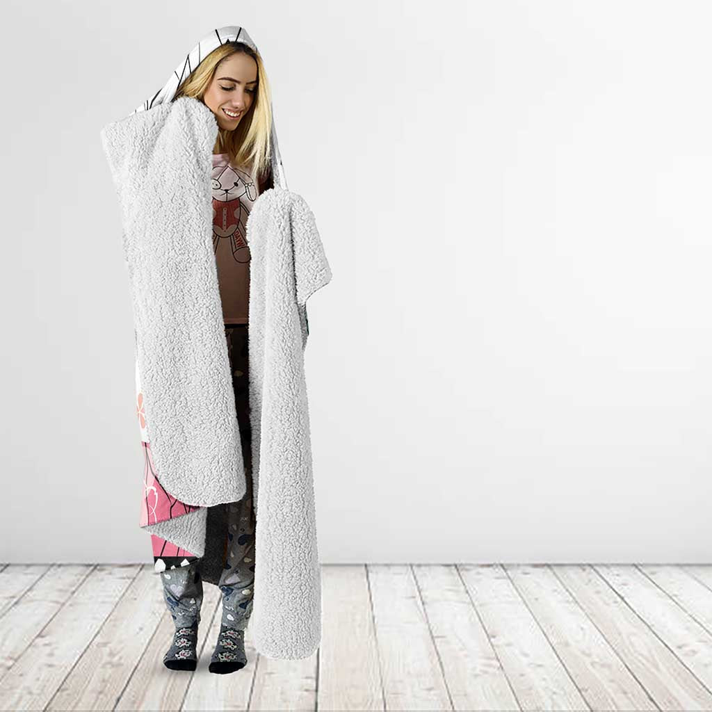 Japanese Kocho Pattern Hooded Blanket Insect Pillar Butterfly Flower Fairy - Polynesian Pride