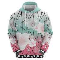Japanese Kocho Pattern Hoodie Insect Pillar Butterfly Flower Fairy - Polynesian Pride