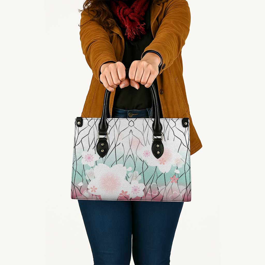 Japanese Kocho Pattern Leather Bag Insect Pillar Butterfly Flower Fairy - Polynesian Pride