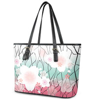 Japanese Kocho Pattern Leather Tote Bag Insect Pillar Butterfly Flower Fairy - Polynesian Pride