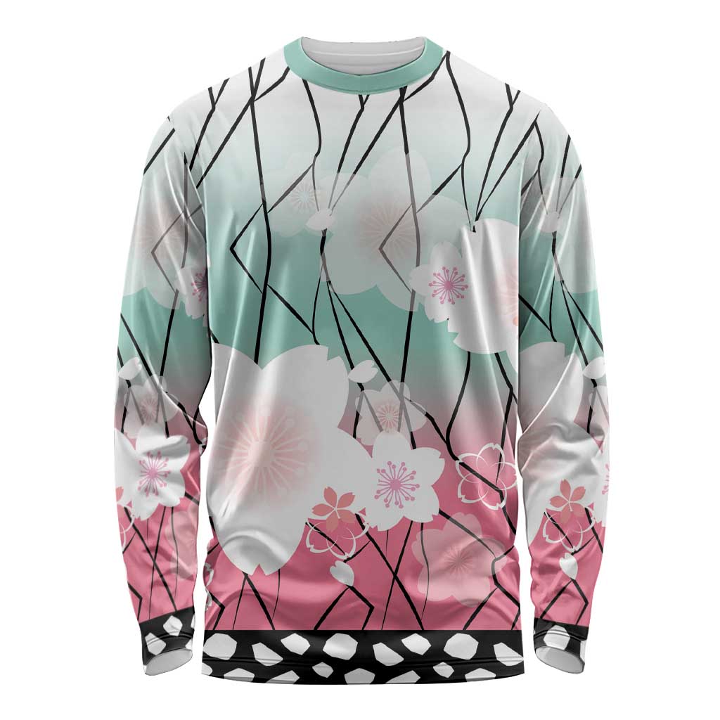 Japanese Kocho Pattern Long Sleeve Shirt Insect Pillar Butterfly Flower Fairy - Polynesian Pride