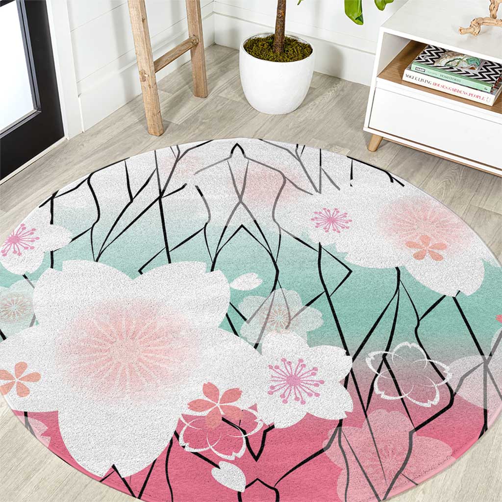 Japanese Kocho Pattern Round Carpet Insect Pillar Butterfly Flower Fairy - Polynesian Pride
