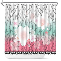 Japanese Kocho Pattern Shower Curtain Insect Pillar Butterfly Flower Fairy - Polynesian Pride