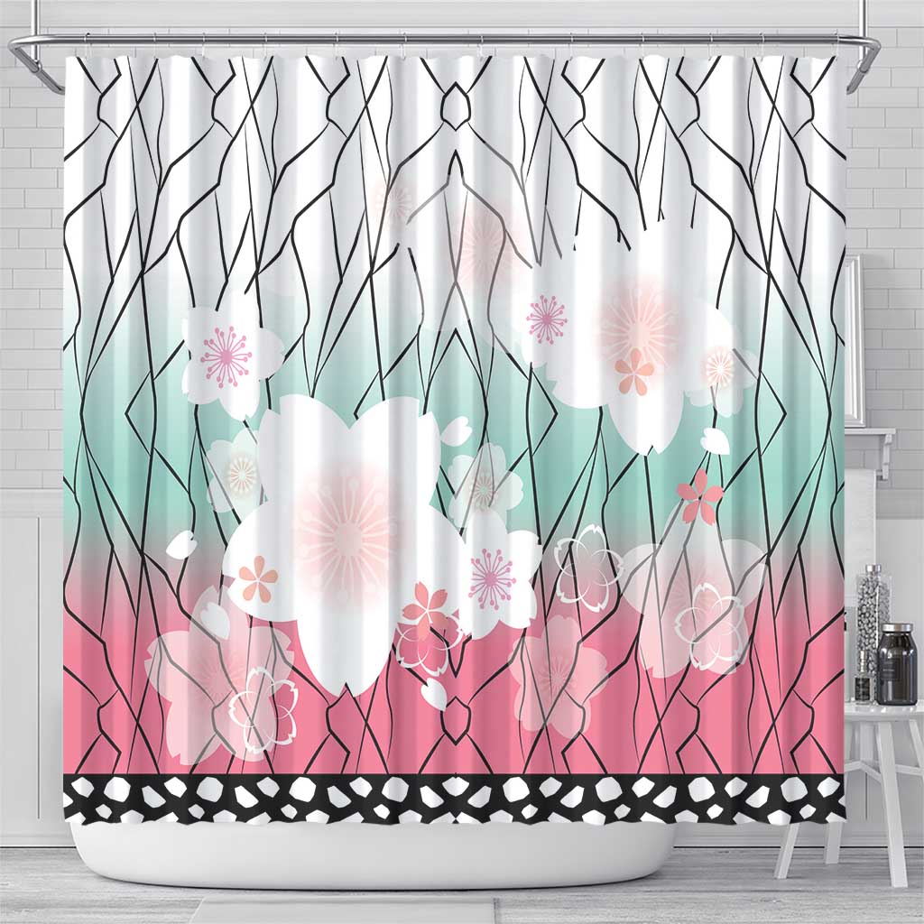 Japanese Kocho Pattern Shower Curtain Insect Pillar Butterfly Flower Fairy - Polynesian Pride