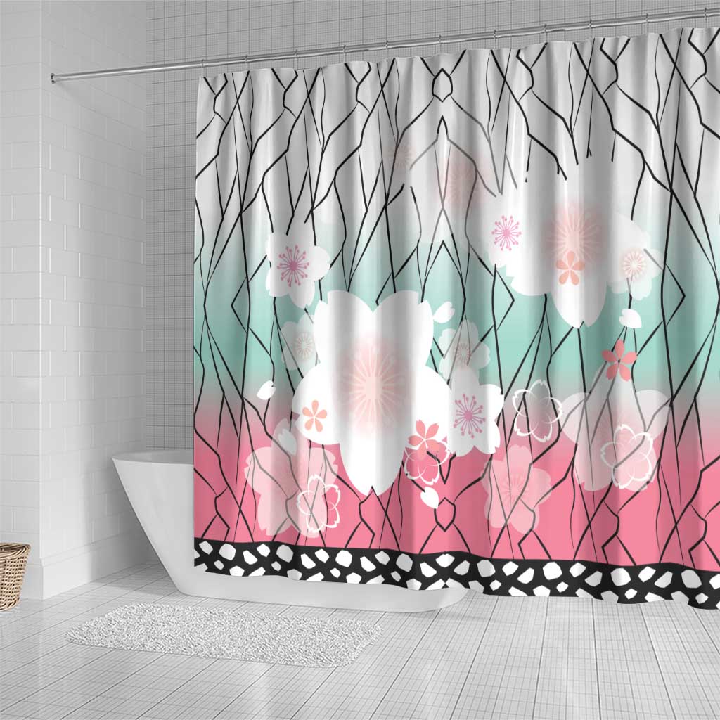 Japanese Kocho Pattern Shower Curtain Insect Pillar Butterfly Flower Fairy - Polynesian Pride