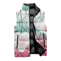 Japanese Kocho Pattern Sleeveless Puffer Jacket Insect Pillar Butterfly Flower Fairy - Polynesian Pride
