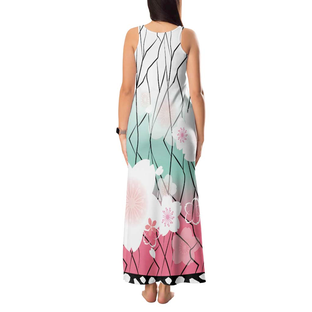 Japanese Kocho Pattern Tank Maxi Dress Insect Pillar Butterfly Flower Fairy - Polynesian Pride