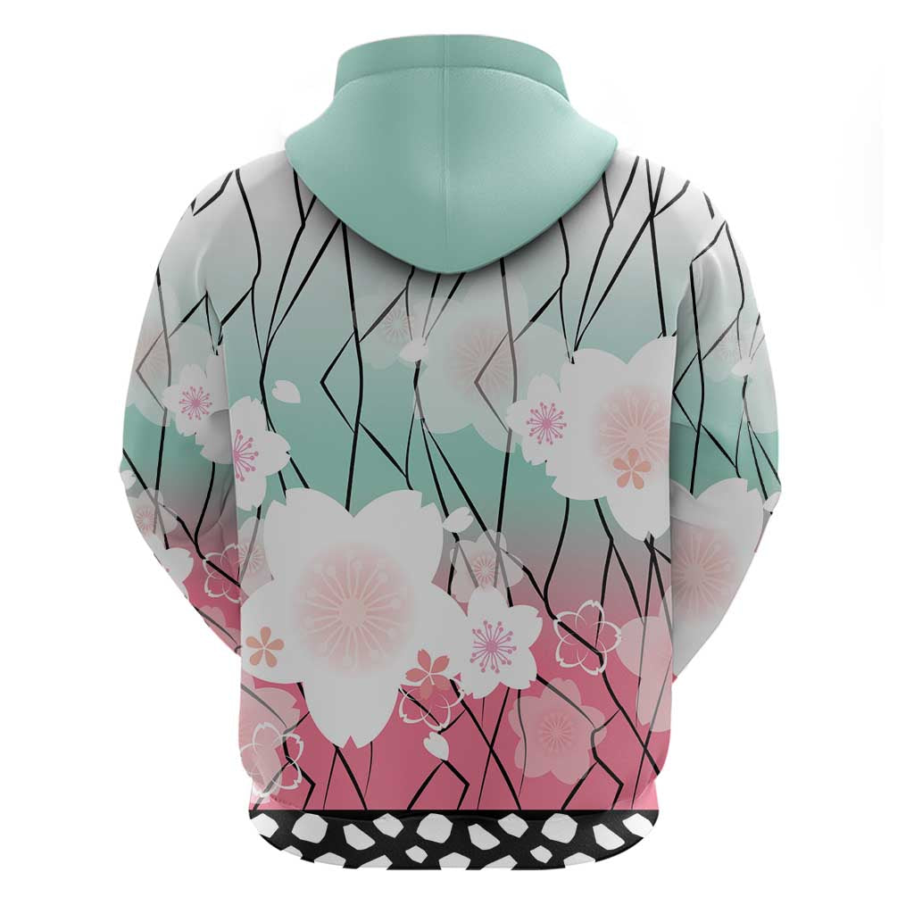 Japanese Kocho Pattern Zip Hoodie Insect Pillar Butterfly Flower Fairy - Polynesian Pride