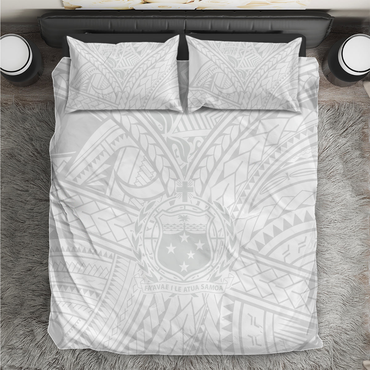 Samoa Lotu Tamaiti Bedding Set Polynesian White Sunday Simple LT9 White - Polynesian Pride