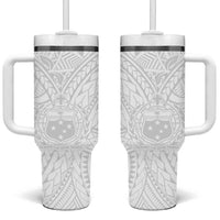 Samoa Lotu Tamaiti Tumbler With Handle Polynesian White Sunday Simple