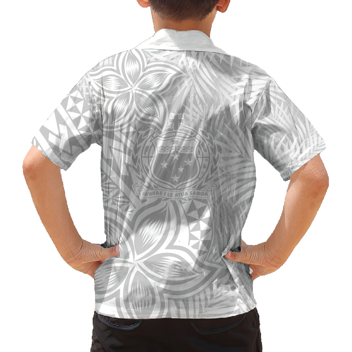 Samoa Lotu Tamait Family Matching Long Sleeve Bodycon Dress and Hawaiian Shirt Tropical Plant White Sunday With Polynesia Pattern LT9 - Polynesian Pride