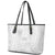 Samoa Lotu Tamait Leather Tote Bag Tropical Plant White Sunday With Polynesia Pattern LT9 - Polynesian Pride