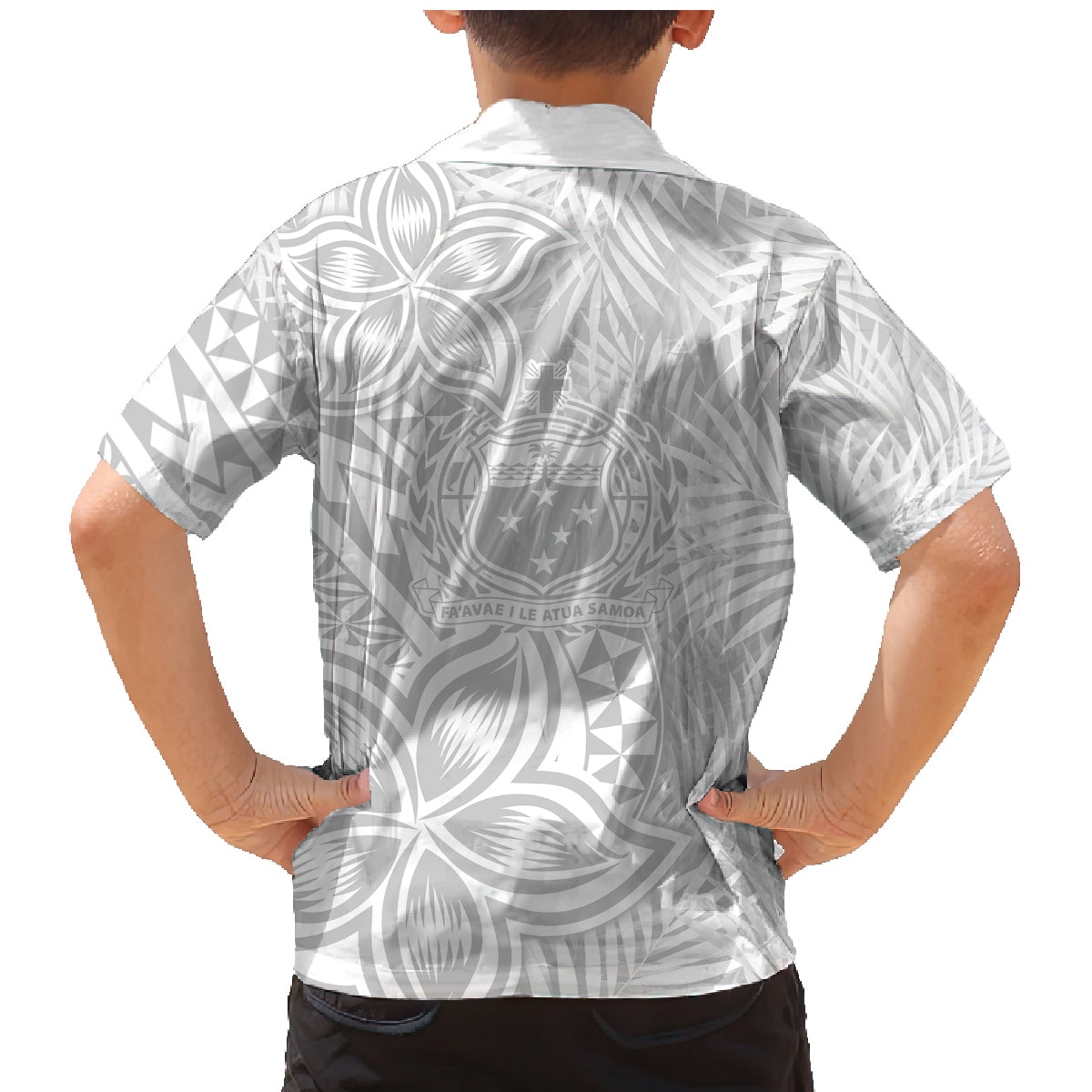 Personalised Samoa Lotu Tamait Family Matching Mermaid Dress and Hawaiian Shirt Tropical Plant White Sunday With Polynesia Pattern LT9 - Polynesian Pride