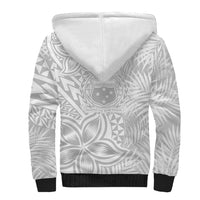 Personalised Samoa Lotu Tamait Sherpa Hoodie Tropical Plant White Sunday With Polynesia Pattern LT9 - Polynesian Pride