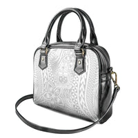Personalised Samoa Lotu Tamait Shoulder Handbag Tropical Plant White Sunday With Polynesia Pattern LT9 - Polynesian Pride
