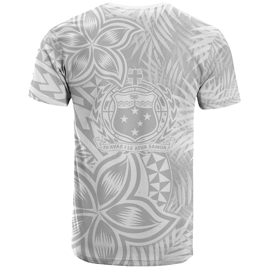 Personalised Samoa Lotu Tamait T Shirt Tropical Plant White Sunday With Polynesia Pattern LT9 - Polynesian Pride