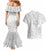 Personalised Tonga White Sunday Couples Matching Mermaid Dress and Hawaiian Shirt Tropical Plant With Polynesian Pattern LT9 - Polynesian Pride