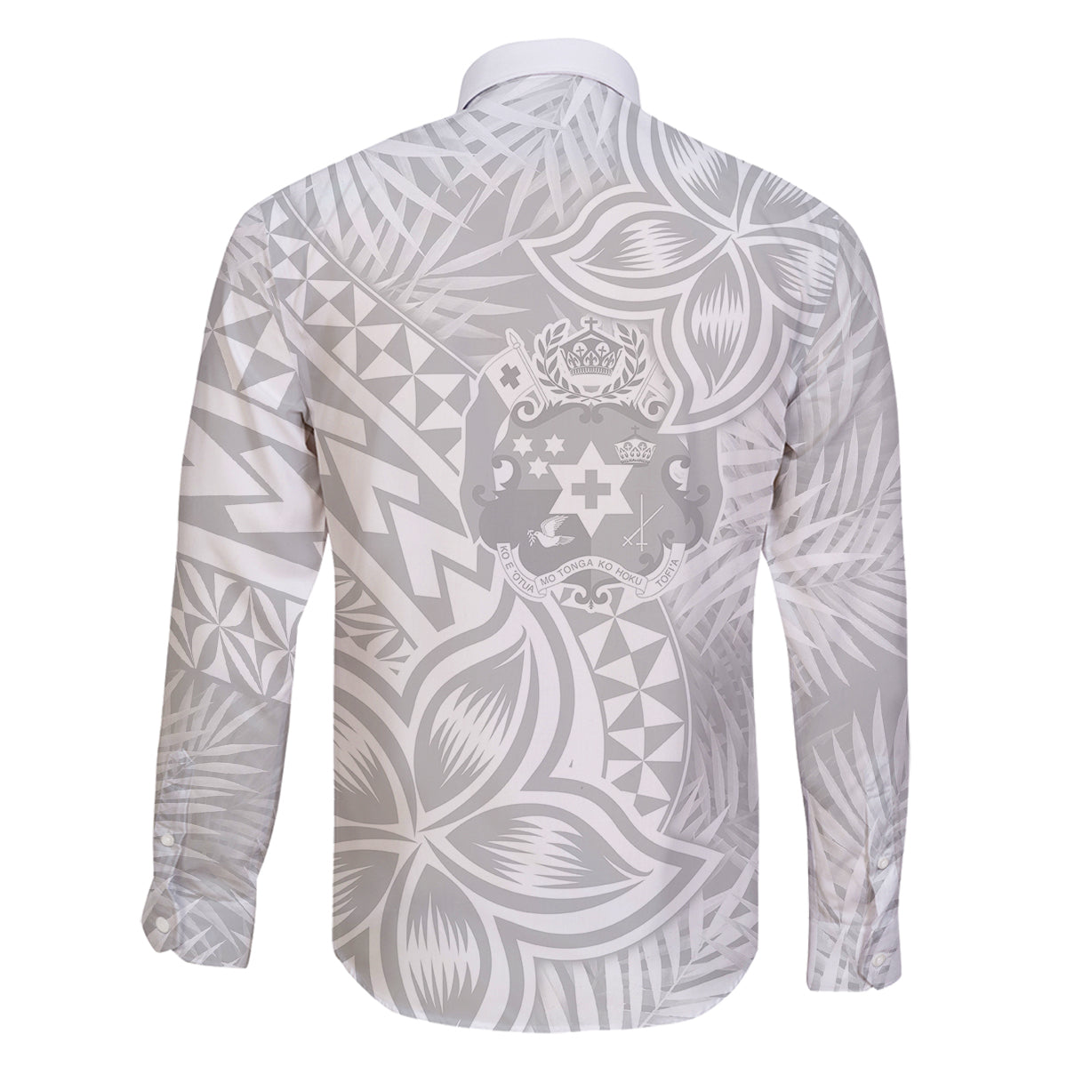 Personalised Tonga White Sunday Family Matching Long Sleeve Bodycon Dress and Hawaiian Shirt Tropical Plant With Polynesian Pattern LT9 - Polynesian Pride