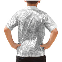 Personalised Tonga White Sunday Family Matching Mermaid Dress and Hawaiian Shirt Tropical Plant With Polynesian Pattern LT9 - Polynesian Pride