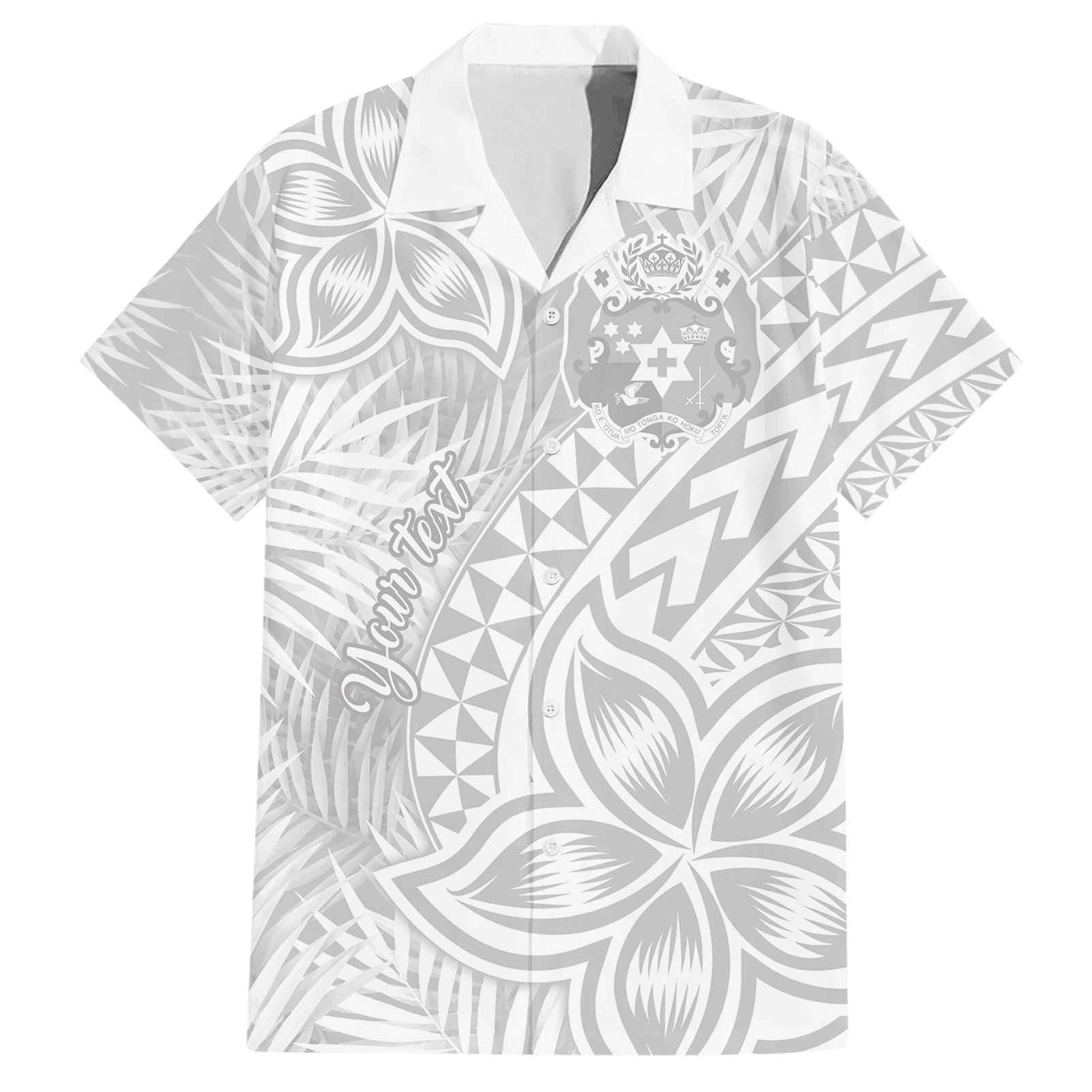 Personalised Tonga White Sunday Hawaiian Shirt Tropical Plant With Polynesian Pattern LT9 White - Polynesian Pride